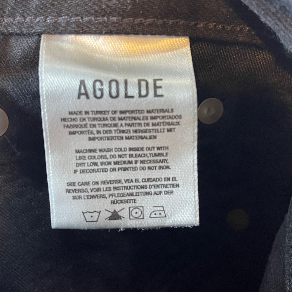 Agolde Clara Wide Leg High-Rise Jeans in Washed Black - Picture 7 of 8